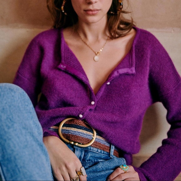 Sezane Sweaters - SÉZANE Gaspard Mohair Alpaca Knit Jumper - Purple
